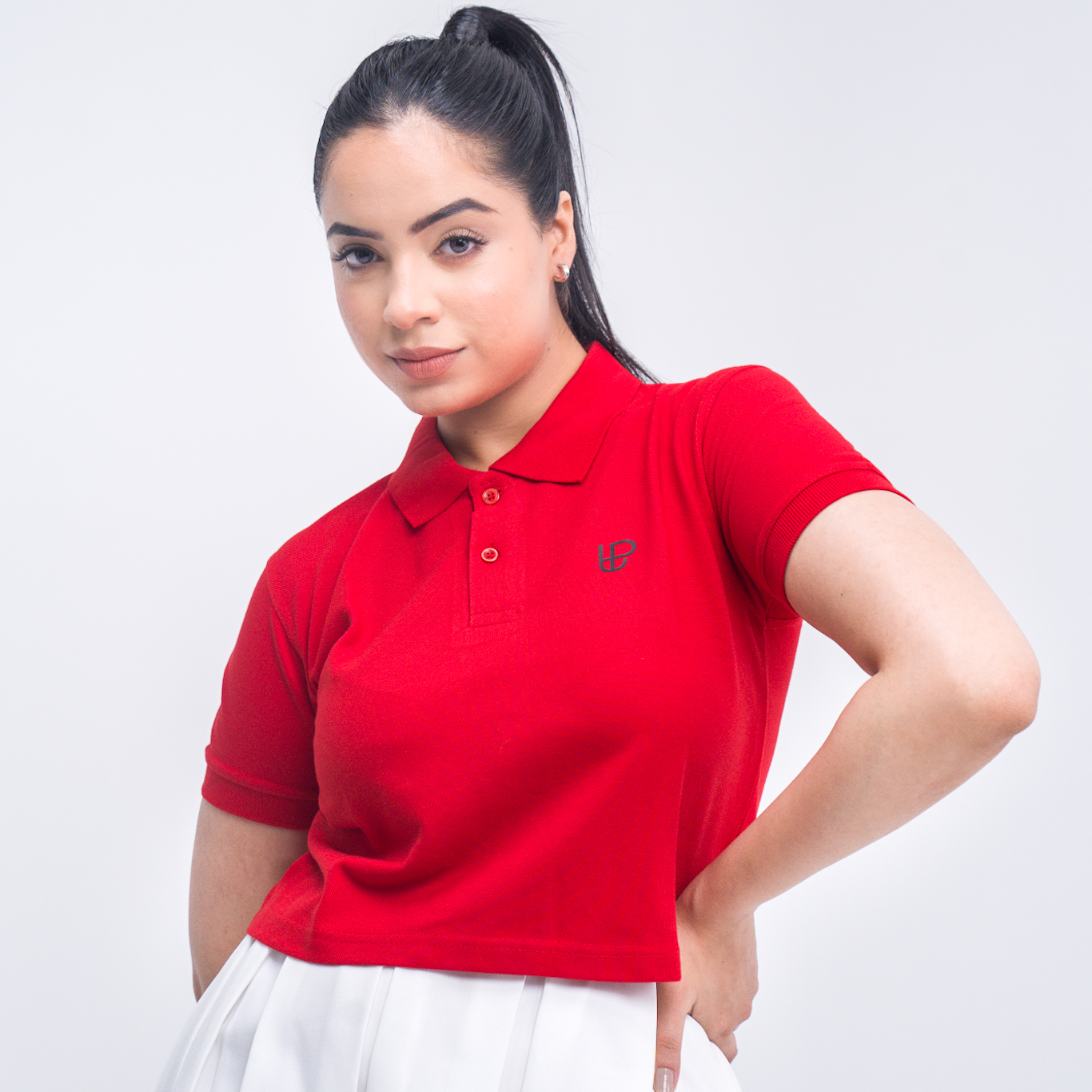 Red Polo Crop Top